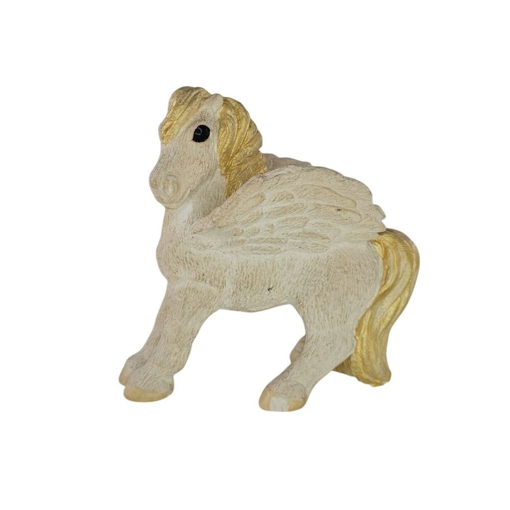 Vintage Stone Critters Pegasus Wings Blue Eyes Winged Horse